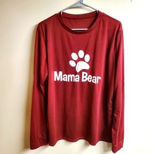 Mama Bear Long Sleeve Maroon Top